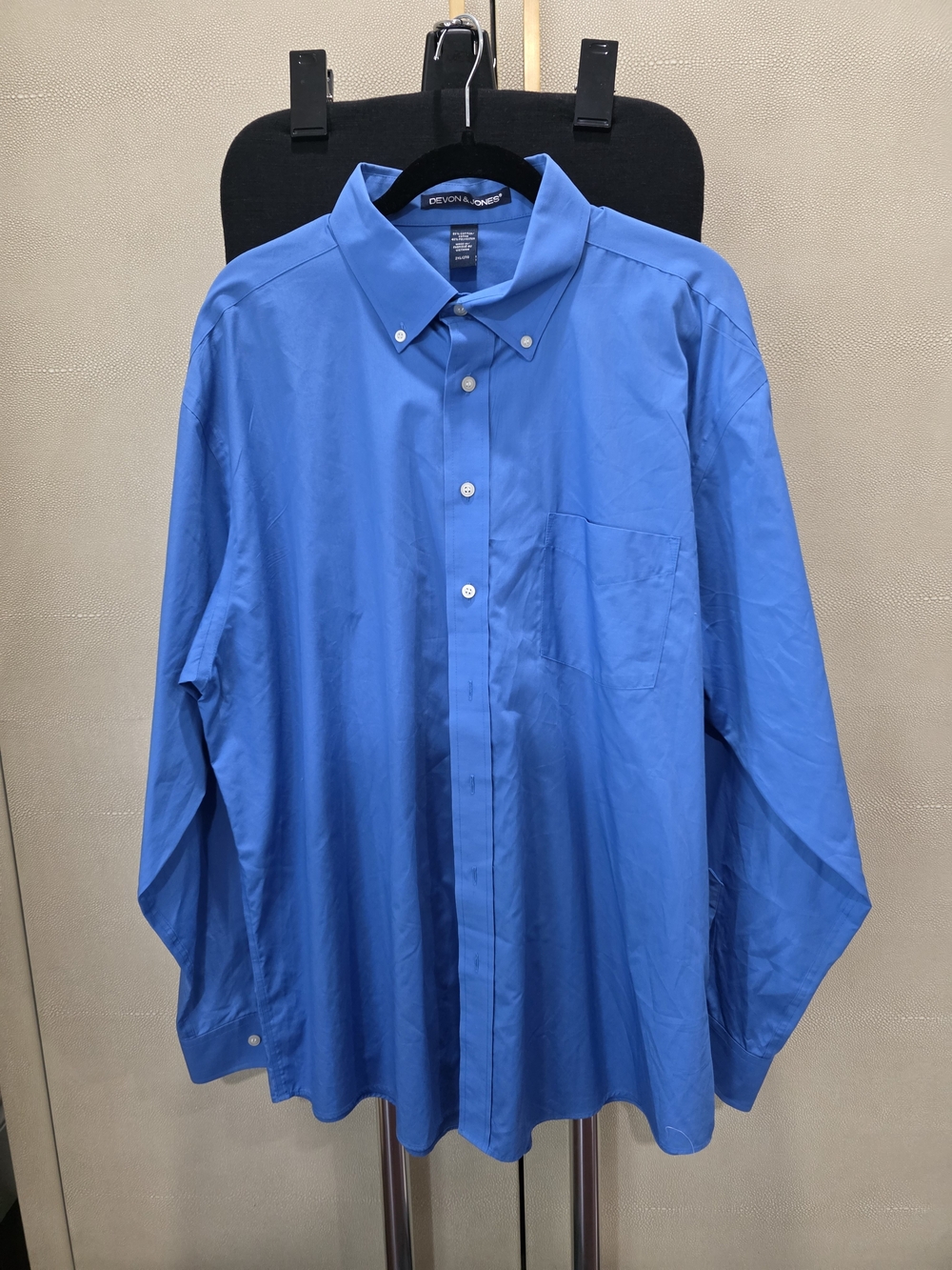 Devon & Jones Men's Button-Down Dress Shirt in Bright Blue